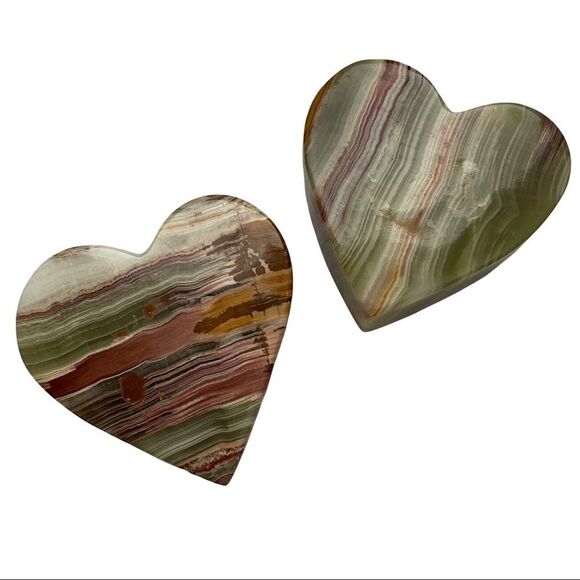 Heart Shaped Tea Light Stone Candle Holders Pair of Two - Picture 2 of 7